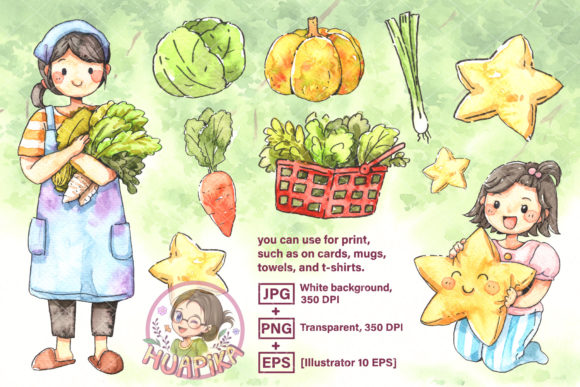 Cartoon Watercolor Mother and Child Review