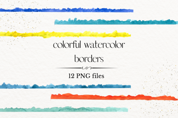Colorful Watercolor Borders Clip Arts & Illustrations