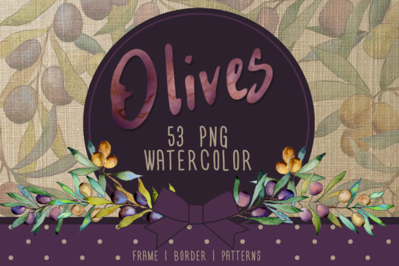 Olive Tree Watercolor Set Illustrations Review
