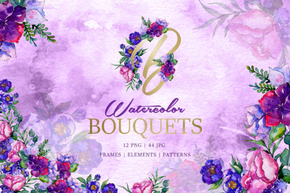 Purple Flower Watercolor Illustrations Review