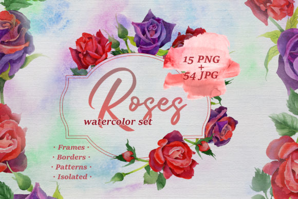 Roses Watercolor Set: Premium Illustrations
