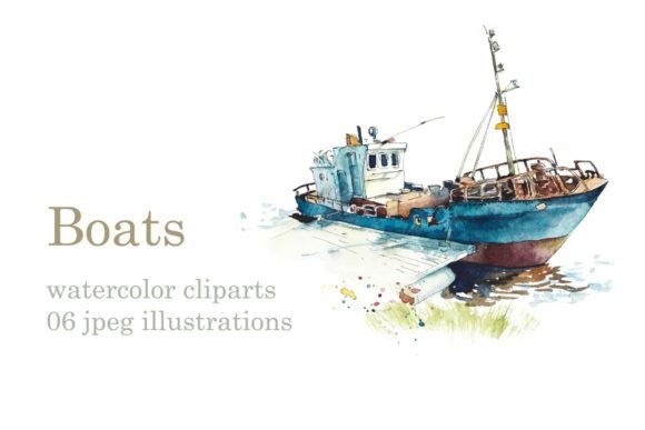 Watercolor Boats Cards: Nautical Illustrations