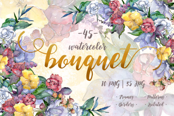 Watercolor Bouquet Flower Set: Branding Illustrations