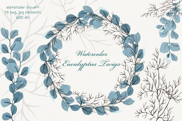 Watercolor Eucalyptus Set: Premium Illustrations