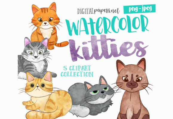 Watercolor Kitties Illustrations Review