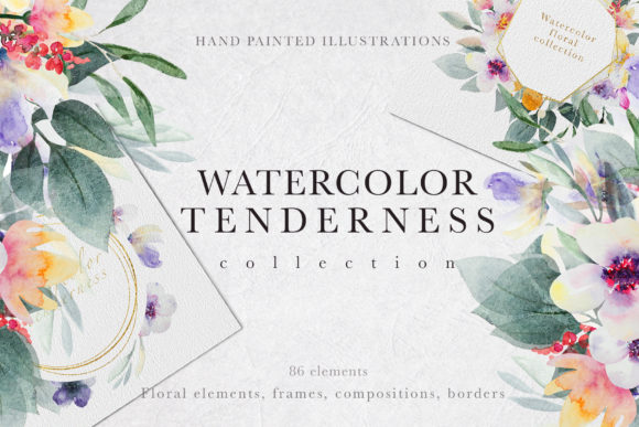 Watercolor Tenderness Collection Illustrations