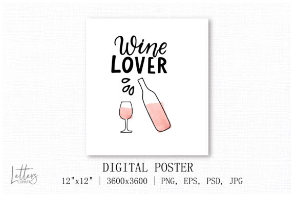 Wine Lover Quote: Watercolor Illustrations