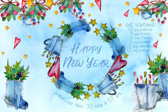 Winter Holiday Watercolor Set Illustrations Review