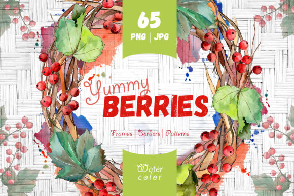 Yummy Berries Watercolor Set: Fresh Illustrations